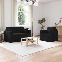 Bankstel 2 pcs Zwart 138 x 78 x 80 cm Fluweel - thumbnail