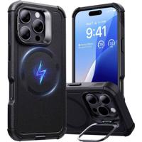 ESR Cyber Tough HaloLock Case + Stash Stand Backcover Apple iPhone 16 Pro Zwart MagSafe compatible - thumbnail