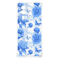 Case voor Xiaomi Poco F5 Pro Flowers Blue - thumbnail