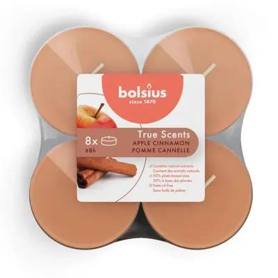 Bolsius True Scents Maxilichten Appel Kaneel 8 Stuks Bolsius True Scents Maxilichten Appel Kaneel 8 Stuks