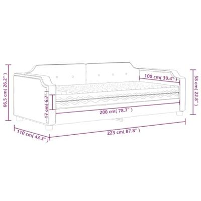 Slaapbank met matras 100x200 cm stof taupe