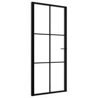 VidaXL Binnendeur 93x201,5 cm esg-glas en aluminium zwart - thumbnail