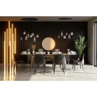 Searchlight 6-lichts hanglampDivine meerdere kleuren glas - 36463-6BK - thumbnail