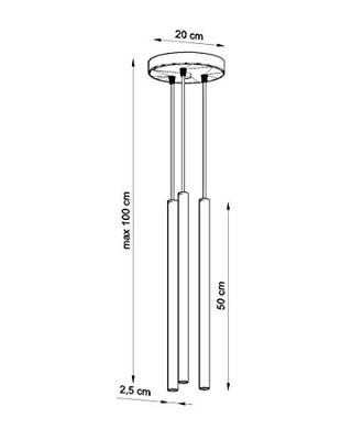 Hanglamp PASTELO 3P zwart