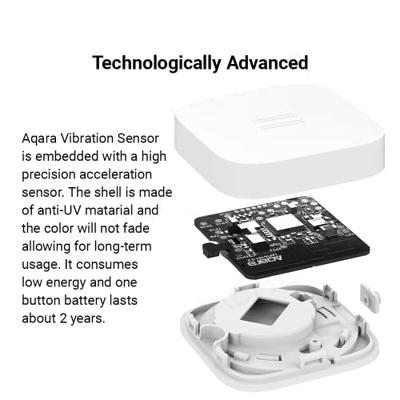 Aqara Draadloze trillingssensor DJT11LM Wit Apple HomeKit