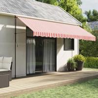 VidaXL Vervangingsdoek voor luifel gestreept 4,5x3 m rood en wit - thumbnail