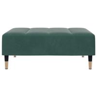 Slaapbank 2-zits met voetenbank fluweel donkergroen - thumbnail