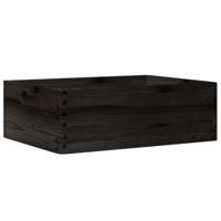 VidaXL Houten kist met handvatten 40x30x13 cm massief grenenhout zwart - thumbnail