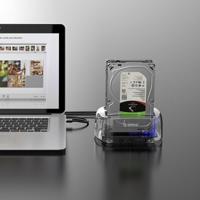 ORICO 6239C3 2.5/3.5 inch 2 Bay transparant type-C harde schijf dock - thumbnail