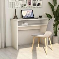Bureau 90x50x74 cm bewerkt hout wit - thumbnail