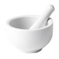 Vijzel keramiek dia 8 cm wit - thumbnail