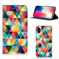 Apple iPhone X | Xs | Hoesje met Magneet | Geruit - thumbnail