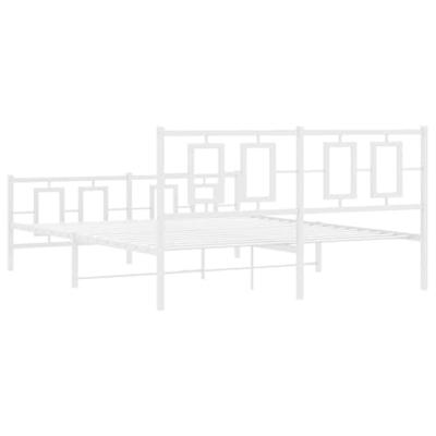 Bedframe met hoofd- en voeteneinde metaal wit 150x200 cm