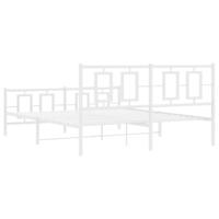 Bedframe met hoofd- en voeteneinde metaal wit 150x200 cm - thumbnail