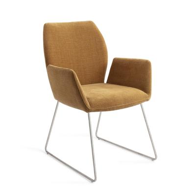 Jesper Home Misaki eetkamerstoel Honey Harvest slide steel