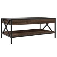 Salontafel met Infinity LED 90x50x38 cm bruin eikenkleurig - thumbnail