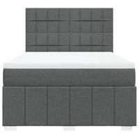 Boxspring met matras stof donkergrijs 140x200 cm - thumbnail