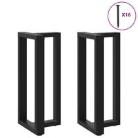 Bartafelpoten 2 st T-vormig 40x35x(90-91) cm staal zwart - thumbnail
