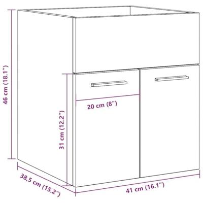 Wastafelkast 41x38,5x46 cm bewerkt hout betongrijs Wastafelkast 41x38,5x46 cm bewerkt hout betongrijs