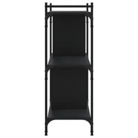 Boekenkast 3-laags 76x32x88 cm bewerkt hout zwart - thumbnail