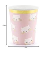 Feestbekers Katten Roze/Goud (6st) - thumbnail