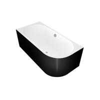 Ligbad Polysan Viva 170x75x60 cm Asymmetrisch Links Zwart / Wit - thumbnail