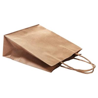 Tas met handvat Folia kraftpapier 125gr 18x21x8cm 20 stuks naturel