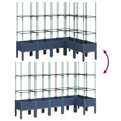 Plantenbak met latwerk 160x120x142,5 cm polypropeen blauwgrijs Plantenbak met latwerk 160x120x142,5 cm polypropeen blauwgrijs