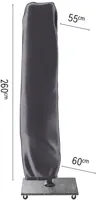 AeroCover zweefparasolhoes 55/60x260cm - thumbnail