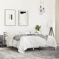 Bedframe bewerkt hout metaal grijs sonoma eiken 140x200 cm - thumbnail
