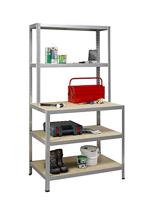 Avasco rek Strong Work, ft 186 x 100 x 60/30 cm, 5 legborden, gegalvaniseerd - thumbnail