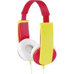 JVC HA-KD5-R-E On Ear koptelefoon Kinderen Kabel Rood, Geel Volumebegrenzing, Lichtgewicht