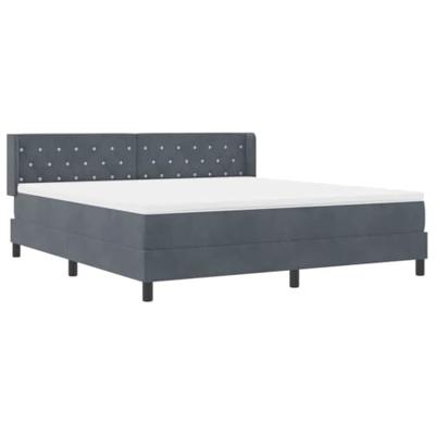 Boxspringbed met Matras Donkergrijs 180x200 cm Fluweel