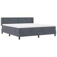 Boxspringbed met Matras Donkergrijs 180x200 cm Fluweel - thumbnail