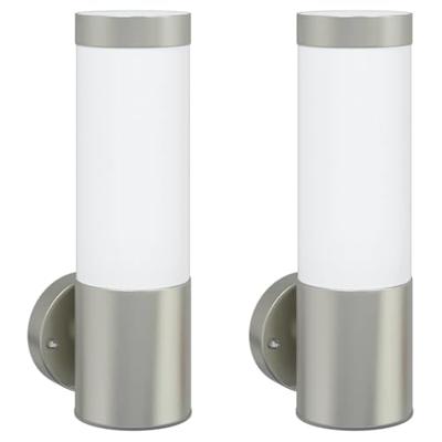 VidaXL Buiten wandlamp 2 pcs zilver 12 x 8,5 x 27 cm