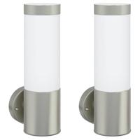 VidaXL Buiten wandlamp 2 pcs zilver 12 x 8,5 x 27 cm - thumbnail