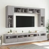 Tv-wandmeubels met LED 2 st 60x30x40 cm grijs sonoma eiken - thumbnail