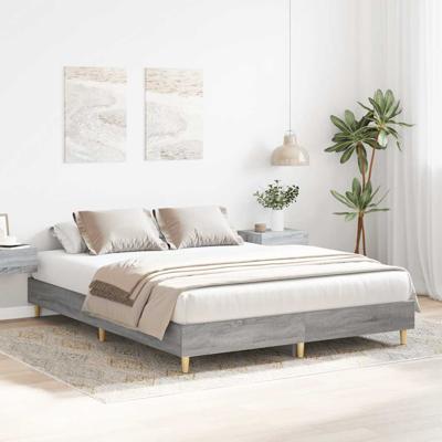 Bedframe zonder matras 140x200 cm spaanplaat grijs Sonoma - thumbnail