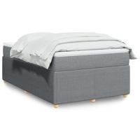 Boxspring met matras stof lichtgrijs 120x190 cm - thumbnail