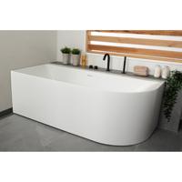 Half Vrijstaand Hoekbad Links Luca Sanitair Primo Acryl 180x80x60 cm Mat Wit (inclusief afvoer en sifon) - thumbnail