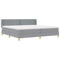 Boxspringbed met Matras Lichtgrijs 200 x 200 cm Stof - thumbnail