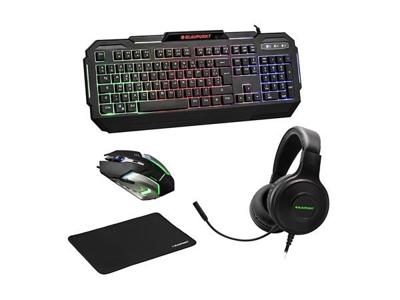 4-delige gaming set met muis toetsenbord bluetooth-koptelefoon muismat Velleman - Velleman