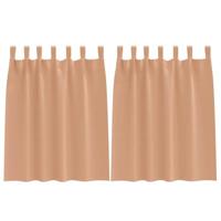 VidaXL Zwart-out gordijnen met ringen 2 pcs licht bruin 140 x 140 cm - thumbnail