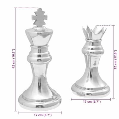 VidaXL Beelden 2 pcs zilver 17 x 17 x 42 cm aluminium VidaXL Beelden 2 pcs zilver 17 x 17 x 42 cm aluminium