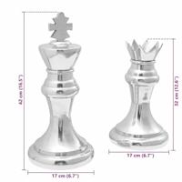 VidaXL Beelden 2 pcs zilver 17 x 17 x 42 cm aluminium - thumbnail