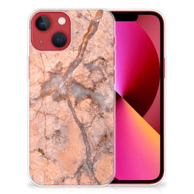 Apple iPhone 13 | TPU | Siliconen hoesje | Marmer Oranje