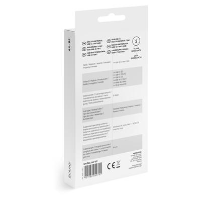 Savio AK-82 interface hub USB Type-C 5000 Mbit/s Zwart Savio AK-82 interface hub USB Type-C 5000 Mbit/s Zwart