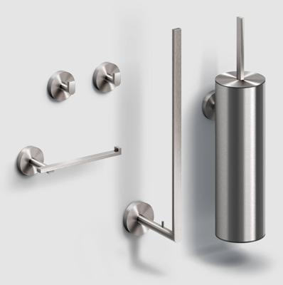 Complete Toiletset Clou Flat RVS Geborsteld Clou Complete Toiletset Clou Flat RVS Geborsteld Clou