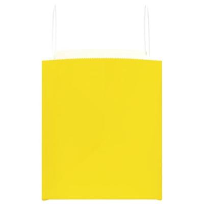 VidaXL Papieren zakken 250 st met hengsels 32x22x24 cm geel