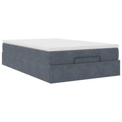Ottoman bed met matras 80x200cm fluweel donkergrijs